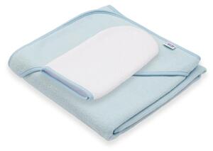 Dětská froté osuška s kapucí New Baby BASIC 80x80 modrá