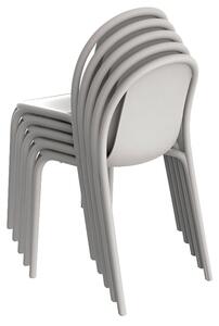 VONDOM Béžovošedá plastová jídelní židle BROOKLYN