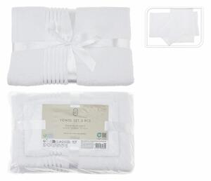 BigBuy Home Souprava ručníků Essentials Bílý (3 Kusy)