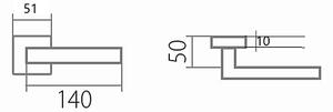 Dveřní kování TWIN CARLA SQUARE HR C PLAST (CM), klika/klika, hranatá rozeta, Hranatá rozeta s otvorem pro obyčejný klíč BB, Twin CM (černý mat)