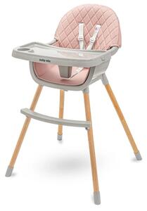 Jídelní židlička Baby Mix Freja wooden dusty pink