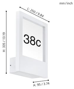 Eglo 98143 - Domovní číslo MONTEROS 1xE27/28W/230V bílá IP44
