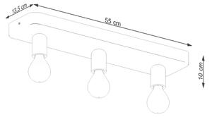 Sollux SL.1158 - Bodové svítidlo TAVO 3xE27/15W/230V beton