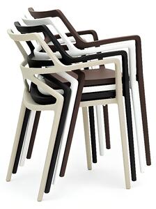 VONDOM Tmavě hnědá plastová jídelní židle DELTA s područkami