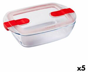 3805 Hermetická obědová krabice Pyrex Cook&heat 1,1 L 24 x 15,5 x 7 cm Transparentní Sklo (5 kusů)