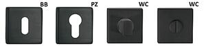 Dveřní kování TWIN LEKO VISION H1802 HR (CM), klika/klika, hranatá rozeta, Hranatá rozeta s otvorem pro obyčejný klíč BB, Twin CM (černý mat)