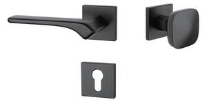 Dveřní kování MP - AS - BERGENIA - HR 7S (BS - Černá matná), klika-klika, Bez spodní rozety, MP BS (černá mat)