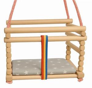 Dětská houpačka buková Baby Mix přírodní + polštářek