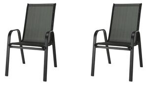 IWHome Zahradní židle VALENCIA 2 černá, stohovatelná IWH-1010010 sada 2ks