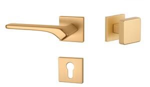 Dveřní kování MP - AS - BERGENIA - HR 7S (OLS - Mosaz broušená), klika-klika, Otvor pro obyčejný klíč BB, MP OLS (mosaz broušená a lakovaná)
