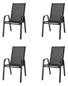 IWHome Zahradní židle VALENCIA 2 černá, stohovatelná IWH-1010010 sada 4ks