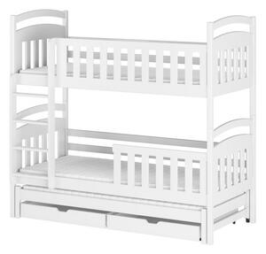 Patrová postel se šuplíky NEFELI - 70x160, bílá
