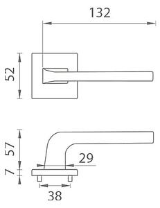 Dveřní kování MP - AS - ISMENA - HR 7S (OLS - Mosaz broušená), klika-klika, Bez spodní rozety, MP OLS (mosaz broušená a lakovaná)