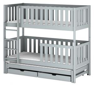 Patrová postel se šuplíky a přistýlkou LORI - 70x160, šedá