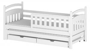 Dětská postel pro 2 se šuplíky GABINA - 70x160, bílá