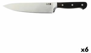Chef's knife Quid Professional Inox Chef Black Černý Kov 20 cm (Pack 6x)