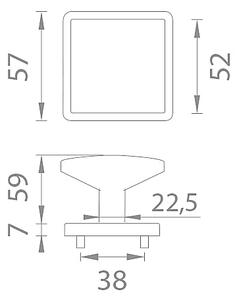 MP - madlo na dveře - AS - QUERCA - HR 7S (BS - Černá matná), madlo pevné kus, Bez spodní rozety, MP BS (černá mat)
