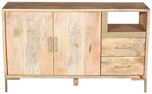KOMODA, mangové dřevo, přírodní barvy, 145/87/40 cm MID.YOU - Komody na nožičkách, Online Only