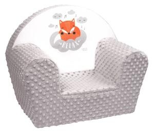 Dětské křeslo z Minky New Baby Liška šedé