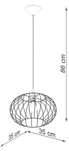 Sollux SL.1185 - Lustr na lanku TSUNO 1xE27/15W/230V černá