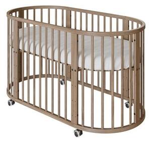 Dětská rostoucí postýlka 3v1 oválná + matrace New Baby ořechová