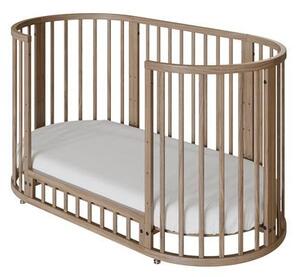 Dětská rostoucí postýlka 3v1 oválná + matrace New Baby ořechová