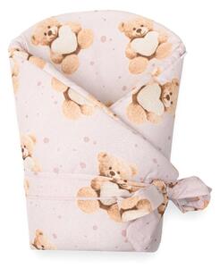 Dětská zavinovačka New Baby Love Teddy bear 80x80 cm pink