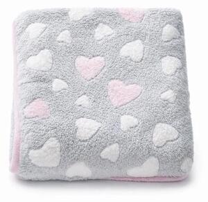 Dětská deka New Baby 80x90 heart pink