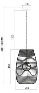 Lustr na lanku ARONA 1xG9/9W/230V pr. 25 cm ratan