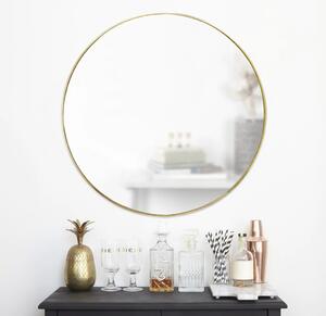 Kulaté zrcadlo s mosazným rámem Umbra Hubba Mirror, 87 cm