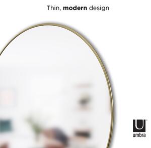Umbra, Kulaté zrcadlo s mosazným rámem Hubba Mirror 87 cm | zlaté