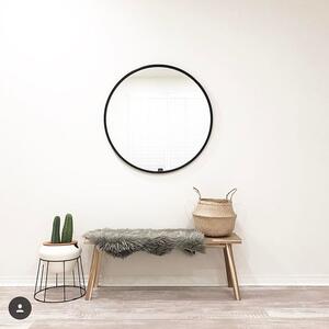 Umbra, Kulaté zrcadlo s šedým rámem Hub 91 cm | šedé
