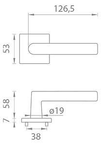 Dveřní kování MP ARABIS - HR 7S (OLV PVD - Mosaz leštěná lakovaná), klika-klika, Bez spodní rozety, MP OLV PVD - Mosaz leštěná lakovaná