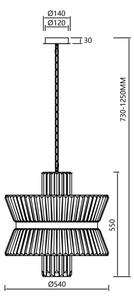 Lustr na řetězu AURELIA 12xE14/40W/230V zlatá