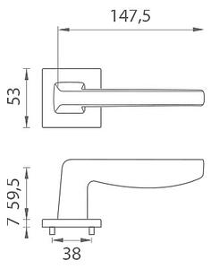 Dveřní kování MP ERBA - HR 7S (OC - Chrom lesklý), klika-klika, Bez spodní rozety, MP OC (chrom lesklý)