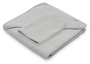 Dětská froté osuška s kapucí New Baby BASIC 80x80 šedá