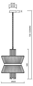 Lustr na řetězu AURELIA 8xE14/40W/230V zlatá