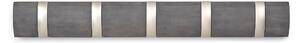 Umbra, Dřevěný věšák na zeď Flip 5 s kovovými háčky | hnědá