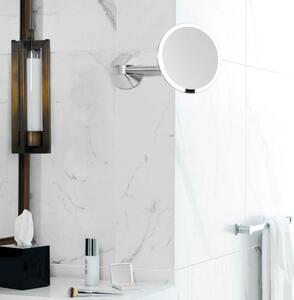 Simplehuman, Nástěnné kosmetické zrcadlo s LED osvětlením Sensor, dobíjecí, 20 cm | zlato růžová