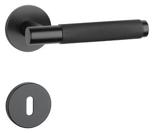 Dveřní kování MP MOLINIA - R 7S (BS - Černá matná), klika-klika, Bez spodní rozety, MP BS (černá mat)