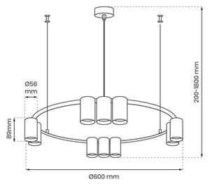 Lustr na lanku GENESIS 10xGU10/8W/230V bílá