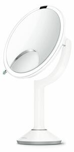 Simplehuman, Stolní kosmetické zrcadlo s LED osvětlením a dotykovým ovládáním Sensor TRIO, 20 cm | bílá