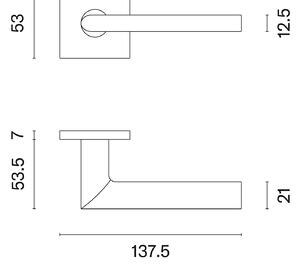 Dveřní kování MP PRIMULA - HR 7S (BS - Černá matná), klika-klika, Bez spodní rozety, MP BS (černá mat)
