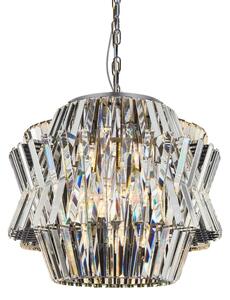 Křišťálový lustr na řetězu CROWN 12xE14/40W/230V chrom