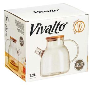 Vivalto Konvice na čaj s filtrem Transparentní Bambus Borosilikátové sklo 1,2 L (6 kusů)