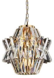 Křišťálový lustr na řetězu CROWN 4xE14/40W/230V zlatá