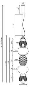 LED Lustr na lanku CARO LED/40W/230V chrom