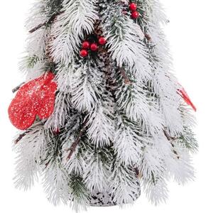 BigBuy Christmas Vánoční stromeček Bílý Červený Zelená Plastické Polyfoam materiál 21 x 21 x 45 cm