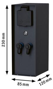 Paulmann 94701 -Venkovní zásuvkový sloupek se senzorem soumraku RIO 2Z 230V IP44