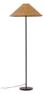 Stojací lampa s ratanovým stínidlem v černo-přírodní barvě (výška 154 cm) Urania – Kave Home